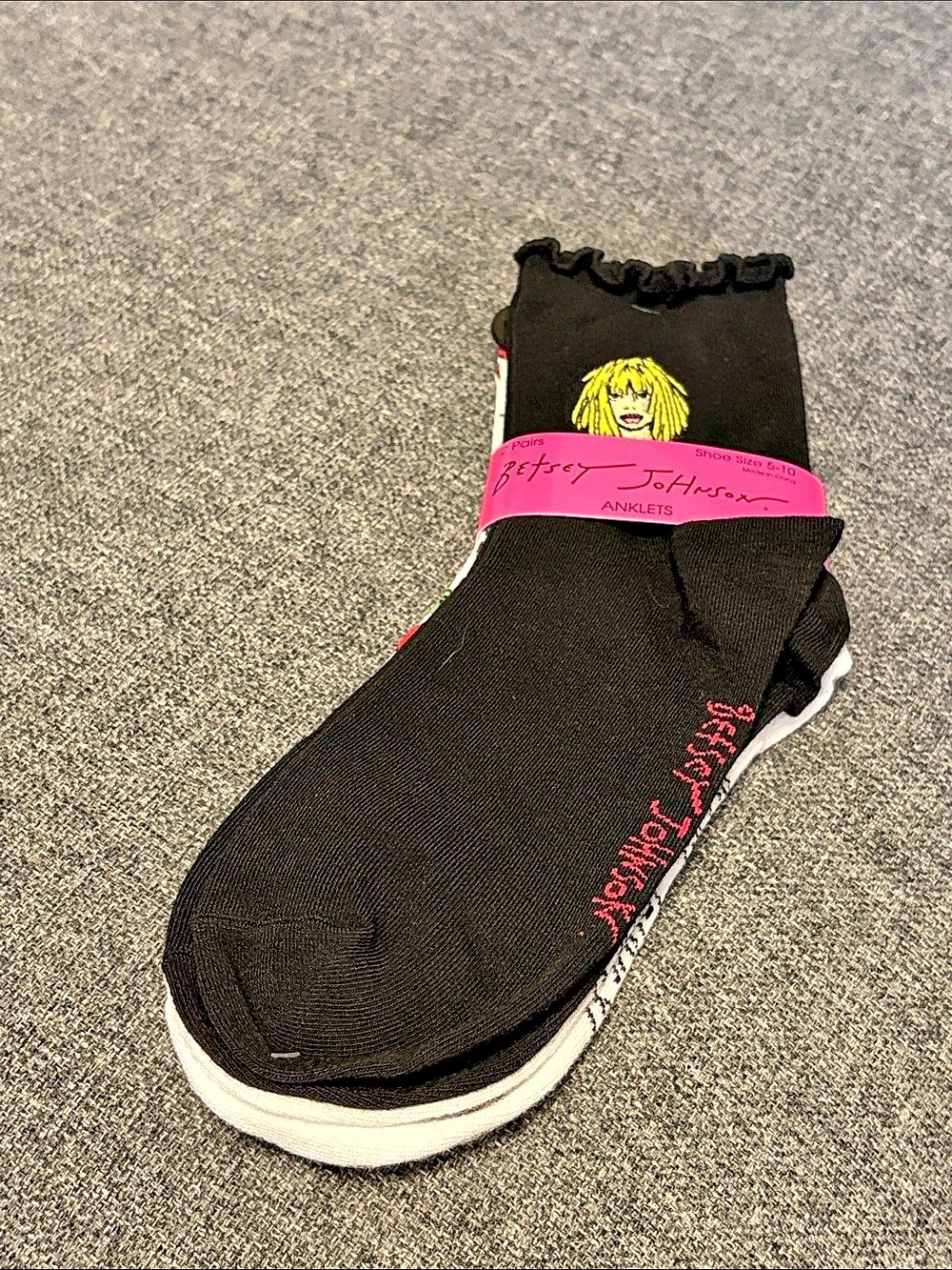 Betsey Johnson Ankle Socks Black & White NWT